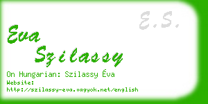 eva szilassy business card
